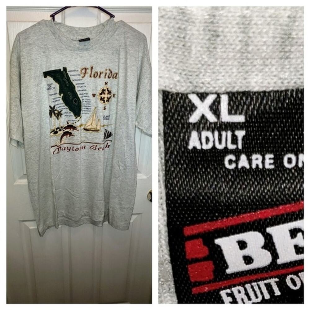 Vintage Fruit of the Loom Men's Graphic Tee Shirt | Sz XL | euc